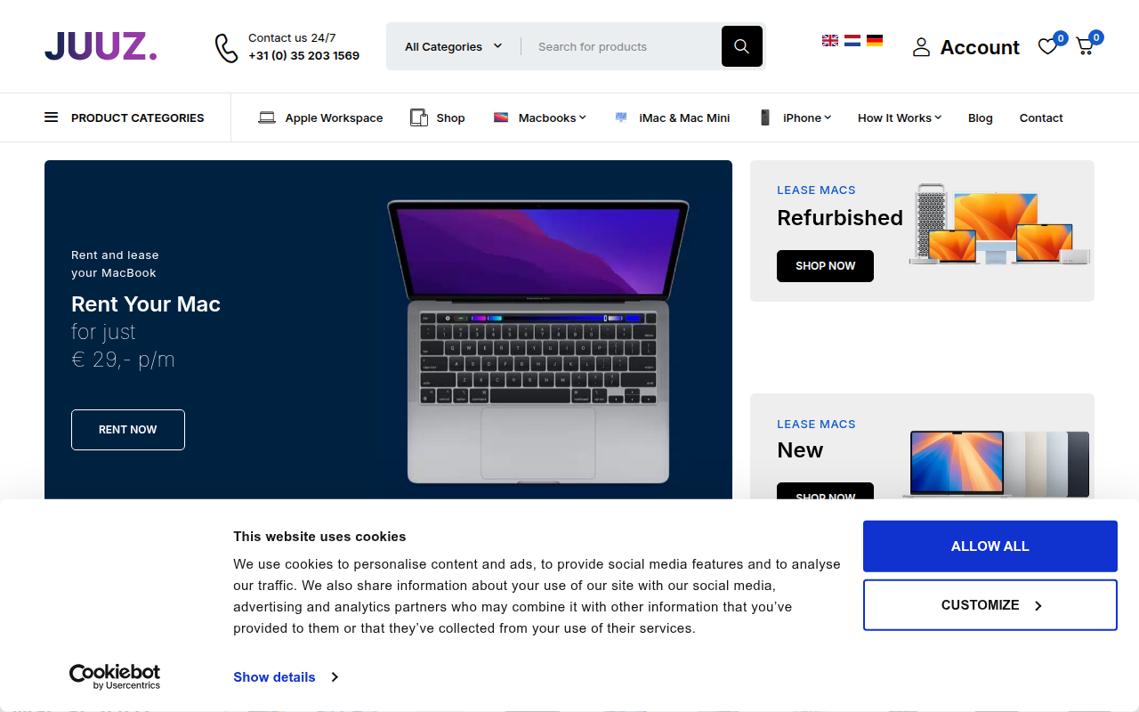 Screenshot van juuz.com