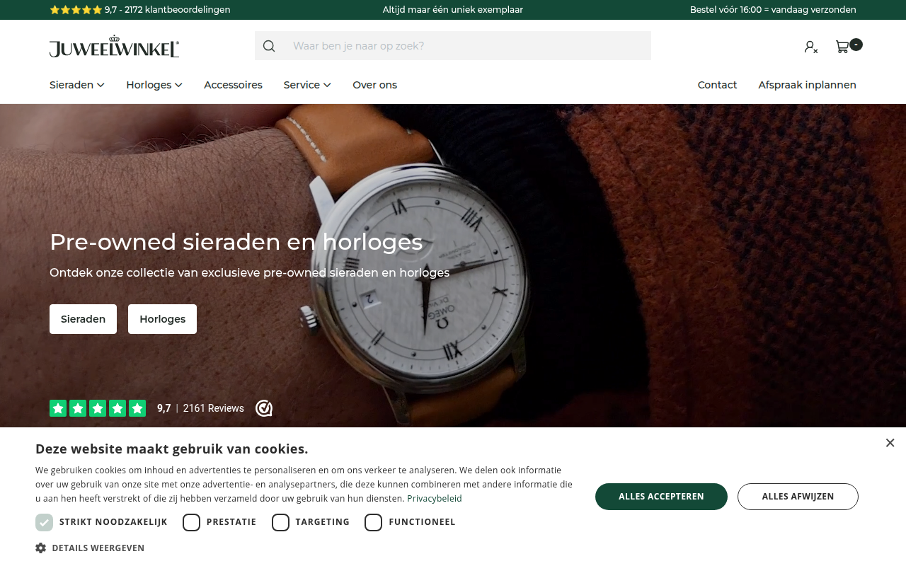 Screenshot van juweelwinkel.nl
