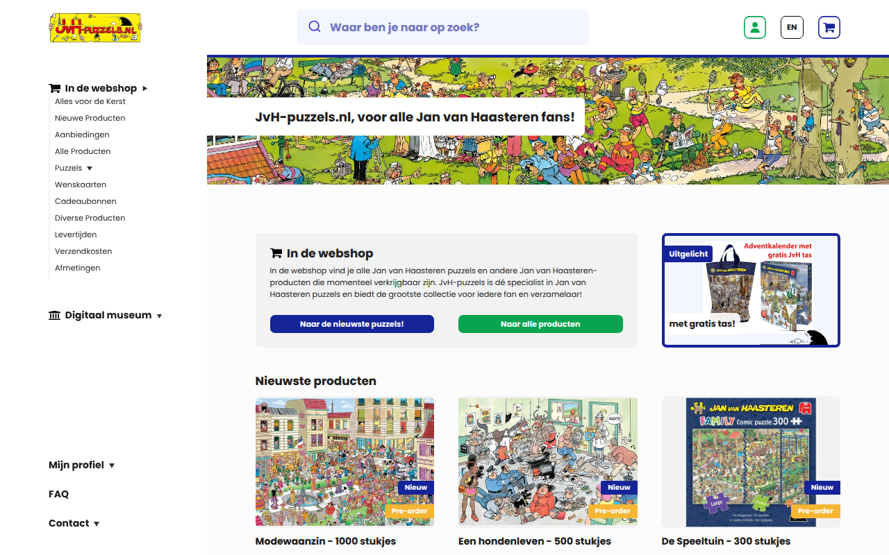 Screenshot van jvh-puzzels.nl