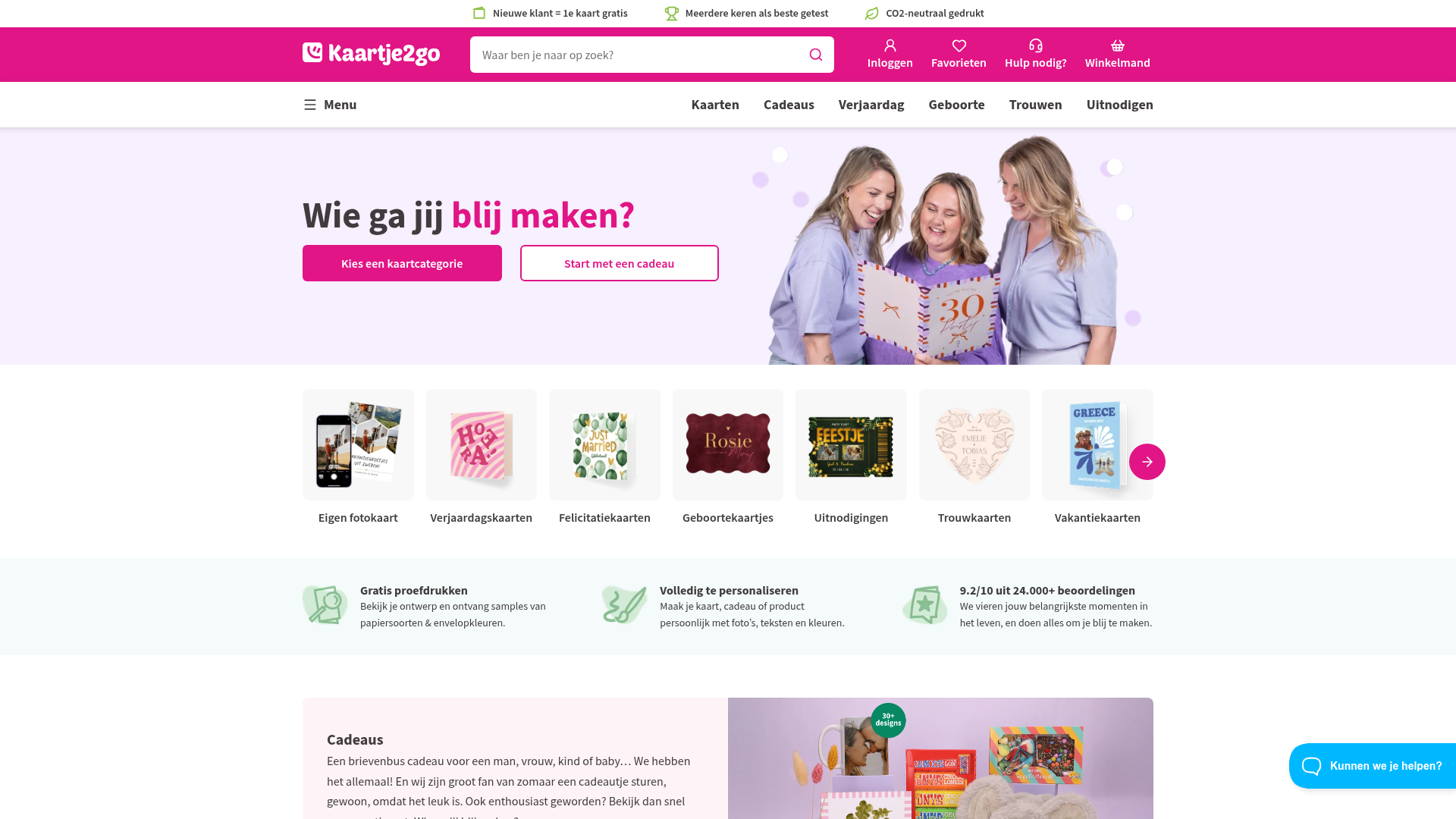 Screenshot van kaartje2go.be