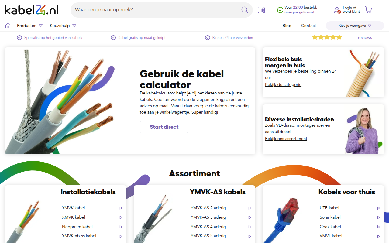 Screenshot van kabel24.nl