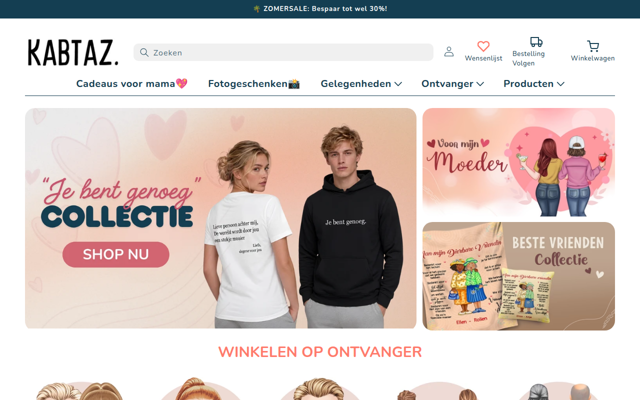 Screenshot van kabtaz.com