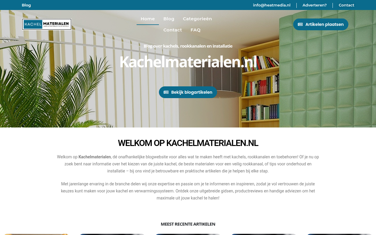 Screenshot van kachelmaterialen.nl