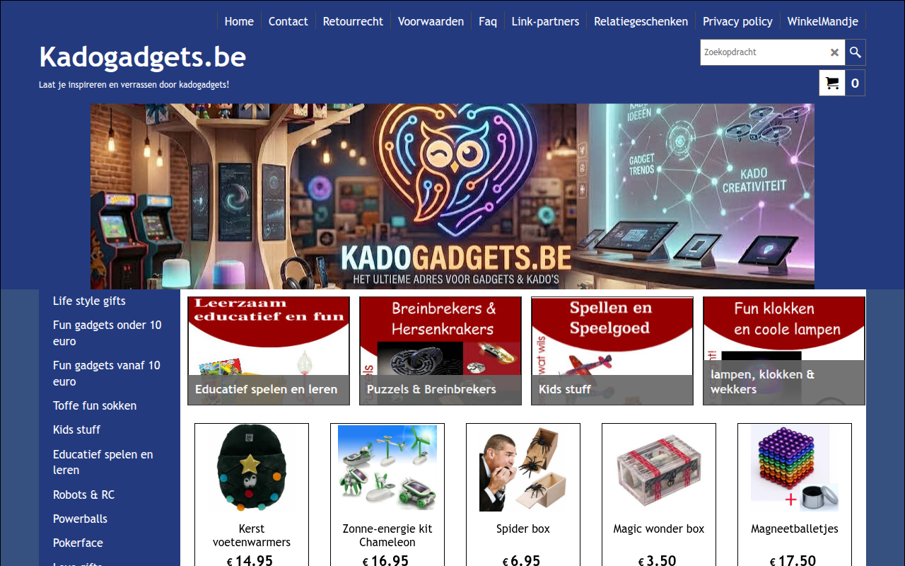 Screenshot van kadogadgets.be