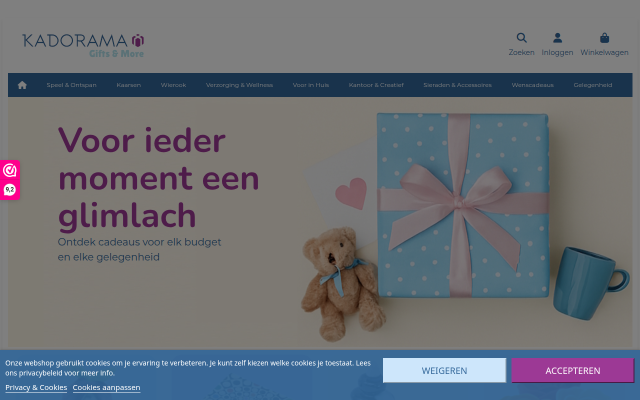 Screenshot van kadorama.nl