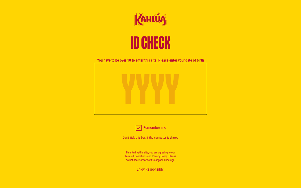 Screenshot van kahlua.com