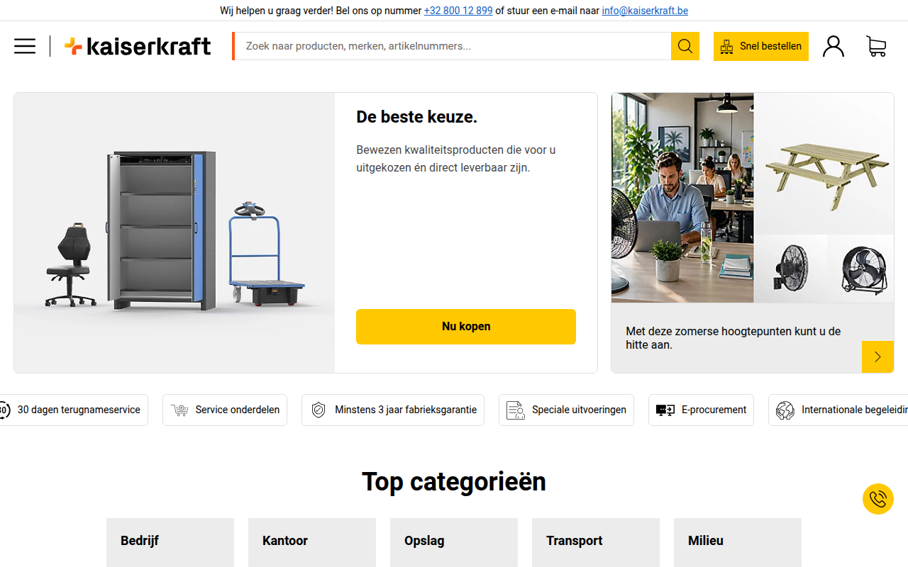 Screenshot van kaiserkraft.be