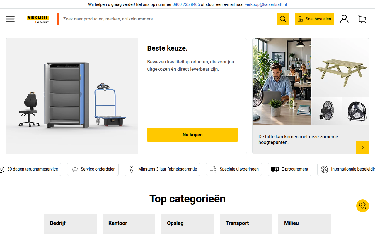 Screenshot van kaiserkraft.nl