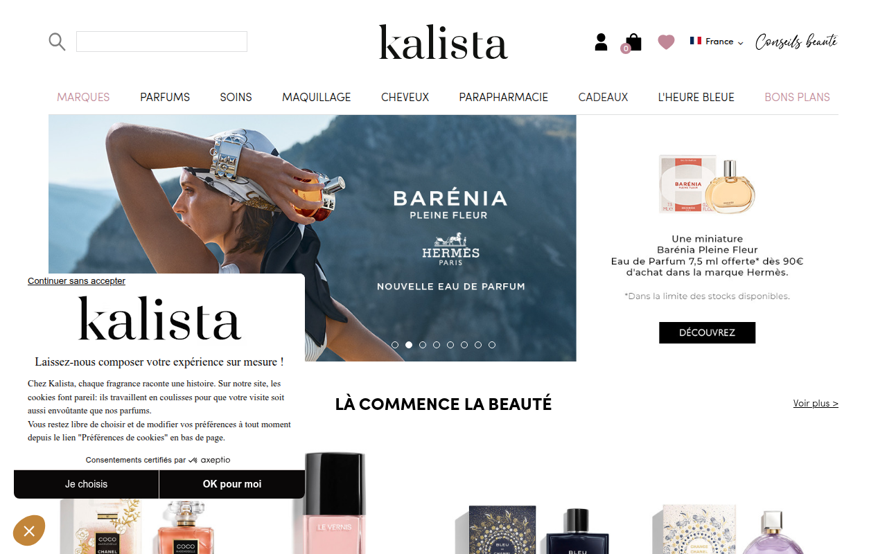 Screenshot van kalista-parfums.com