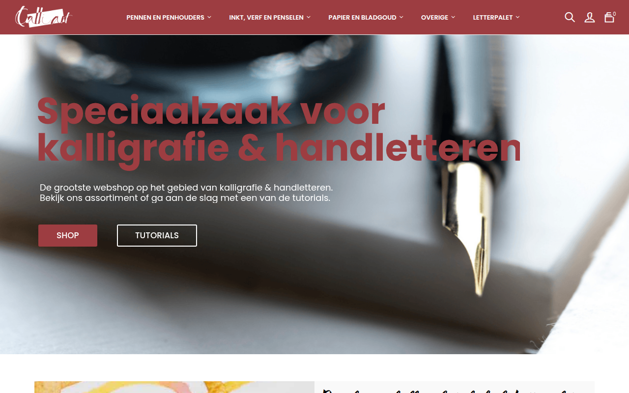 Screenshot van kalligrafie.com