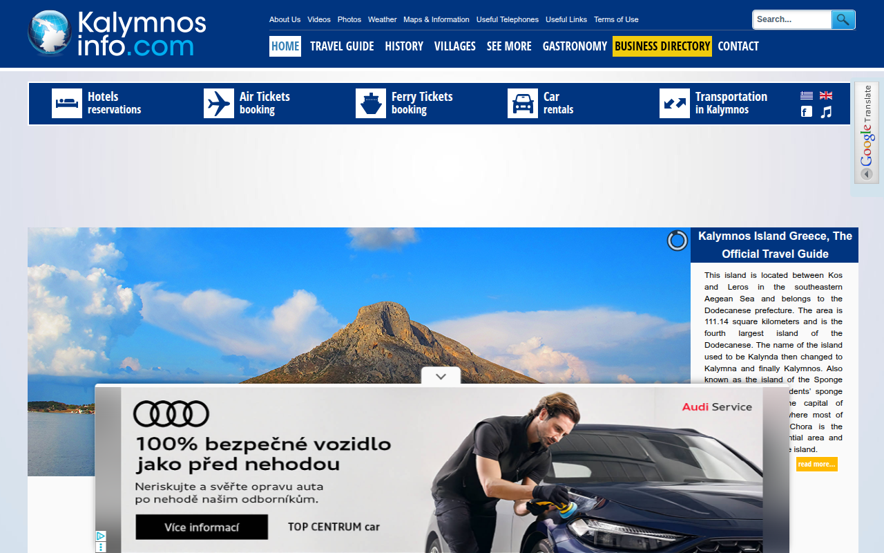 Screenshot van kalymnosinfo.com
