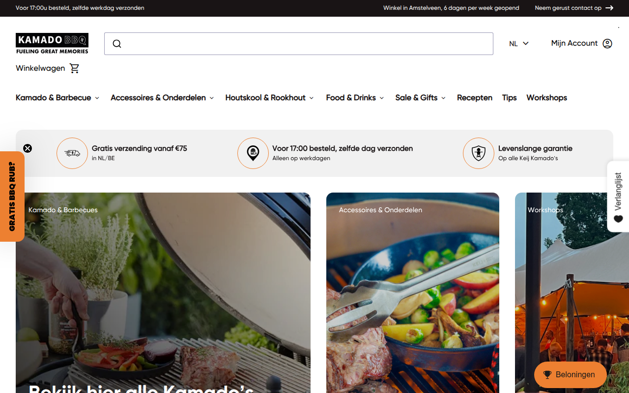 Screenshot van kamadobbq.nl
