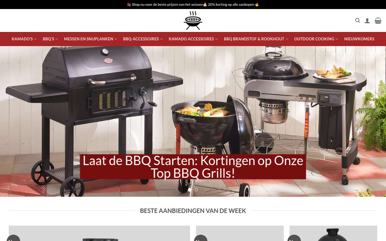 Screenshot van kamadonbbqshop.com
