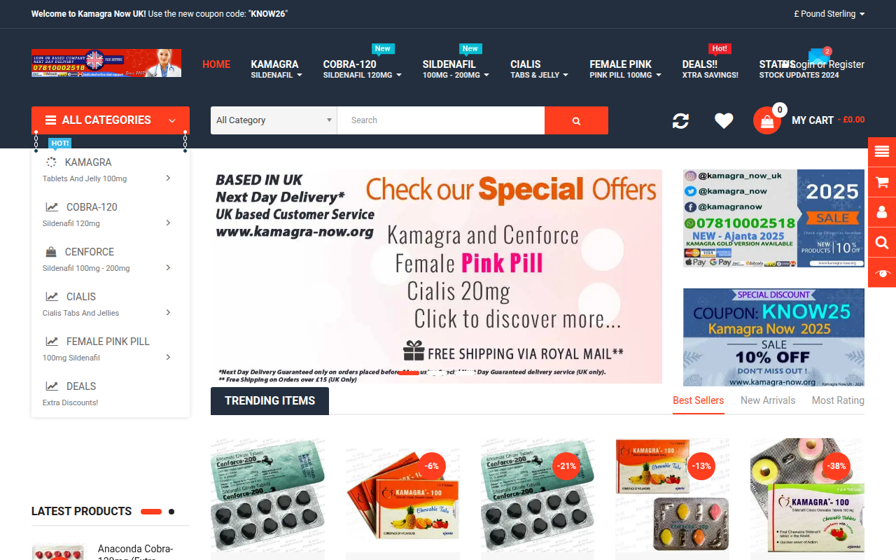 Screenshot van kamagra-now.org