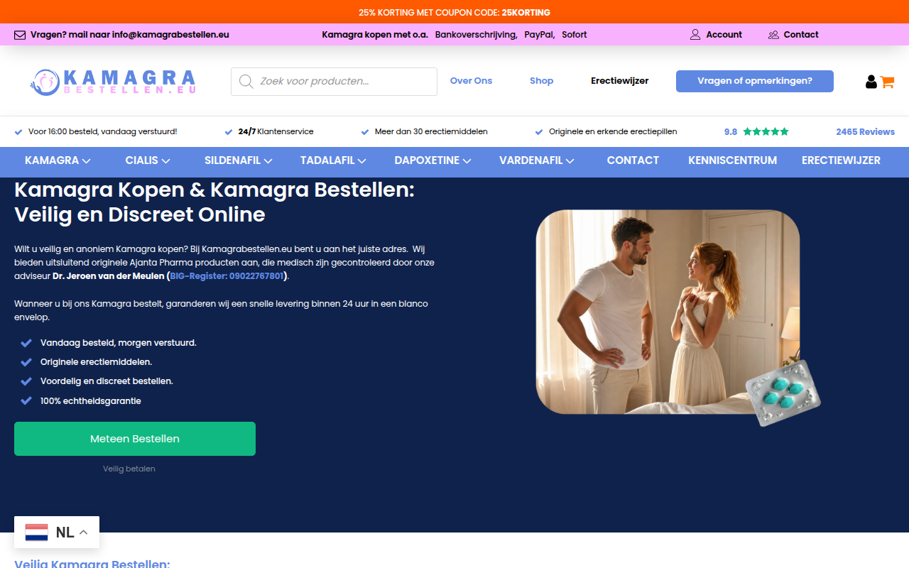 Screenshot van kamagrabestellen.eu