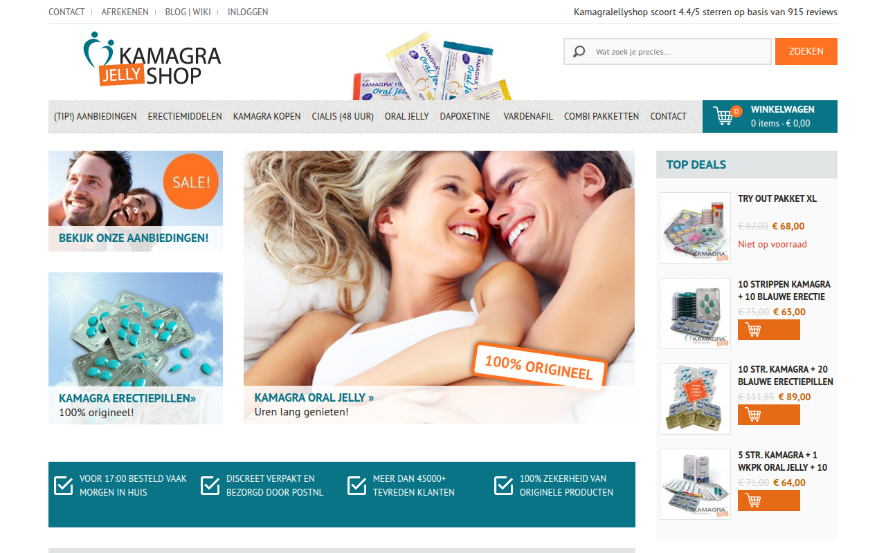 Screenshot van kamagrajellyshop.com