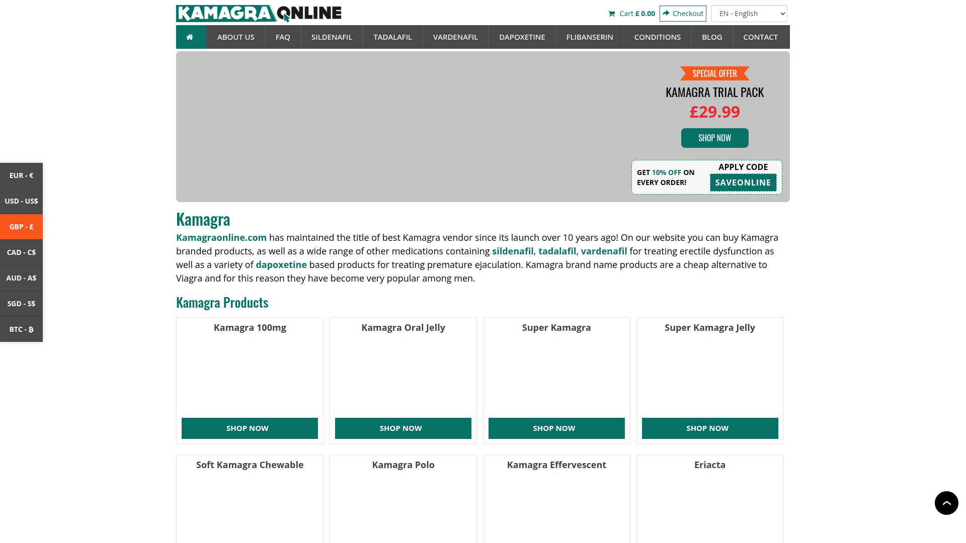 Screenshot van kamagraonline.com
