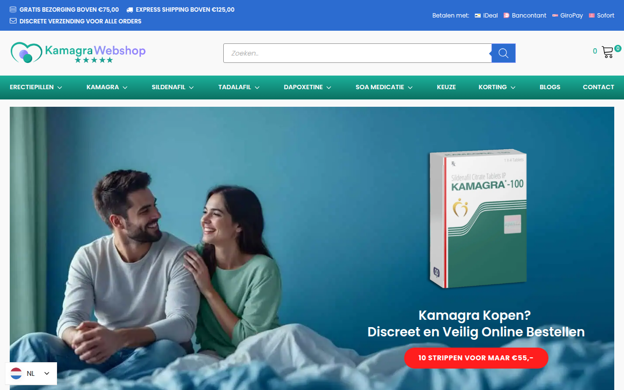 Screenshot van Kamagrawebshop