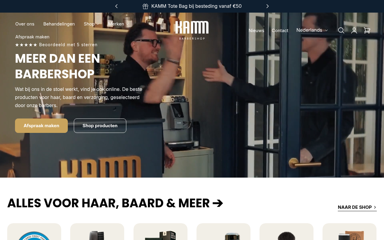 Screenshot van kamm.nl