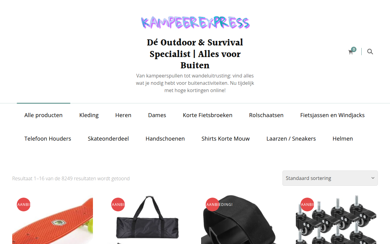 Screenshot van kampeerexpress.com