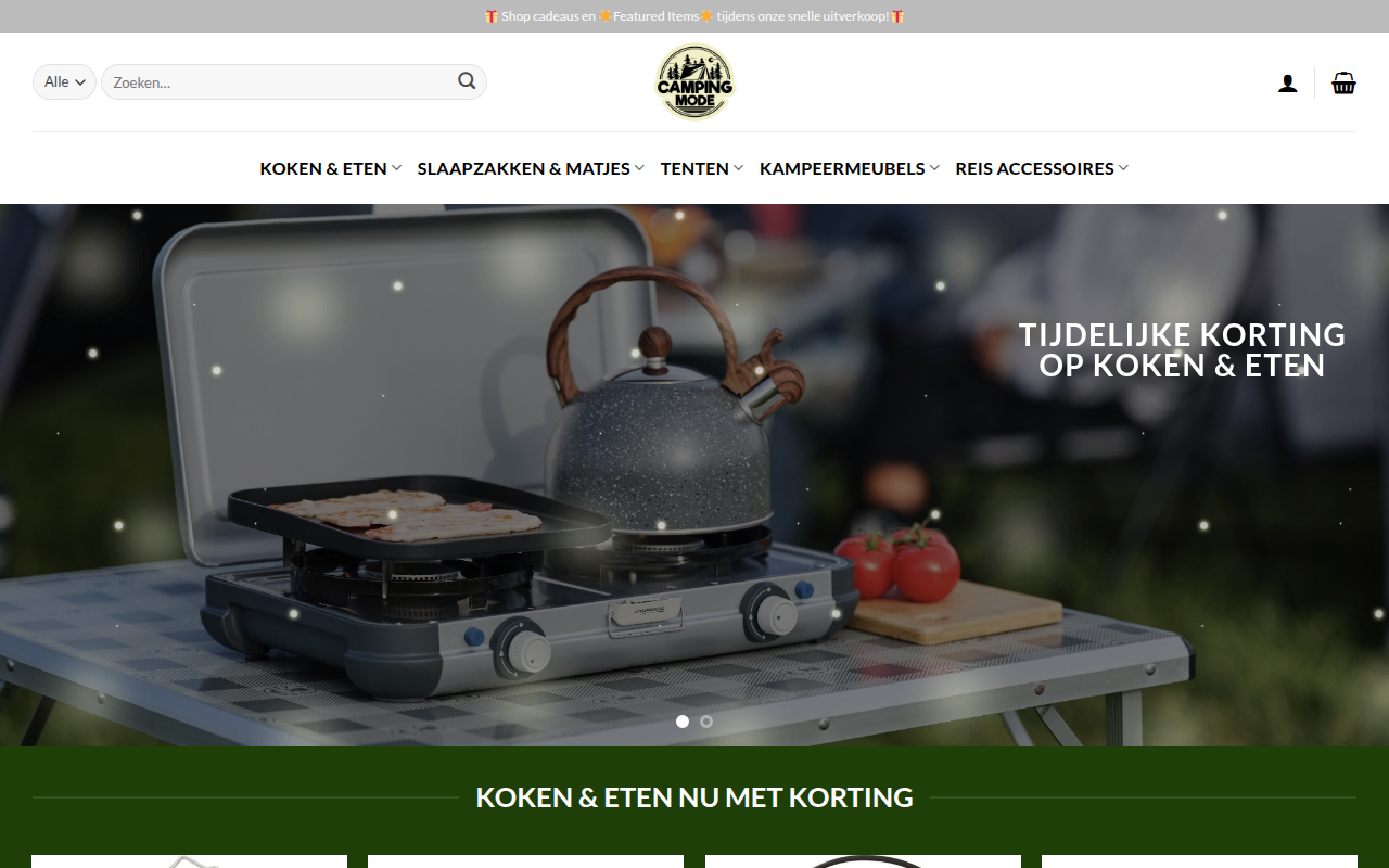 Screenshot van kampeerproducten.com
