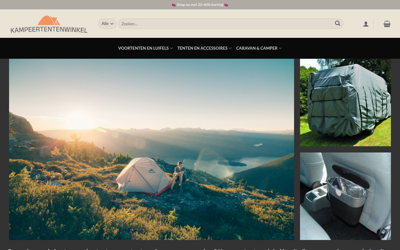 Screenshot van kampeertentenwinkel.com