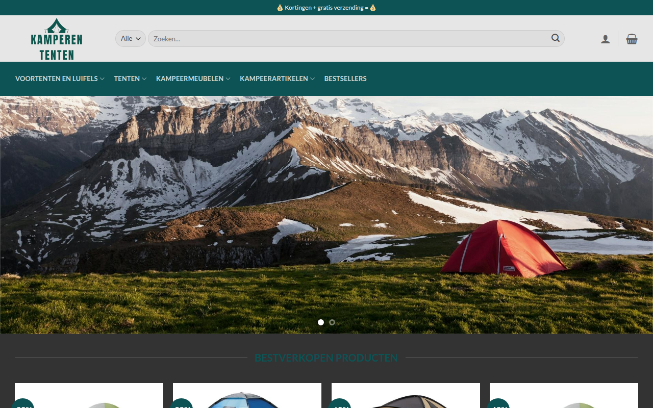 Screenshot van kamperententen.com