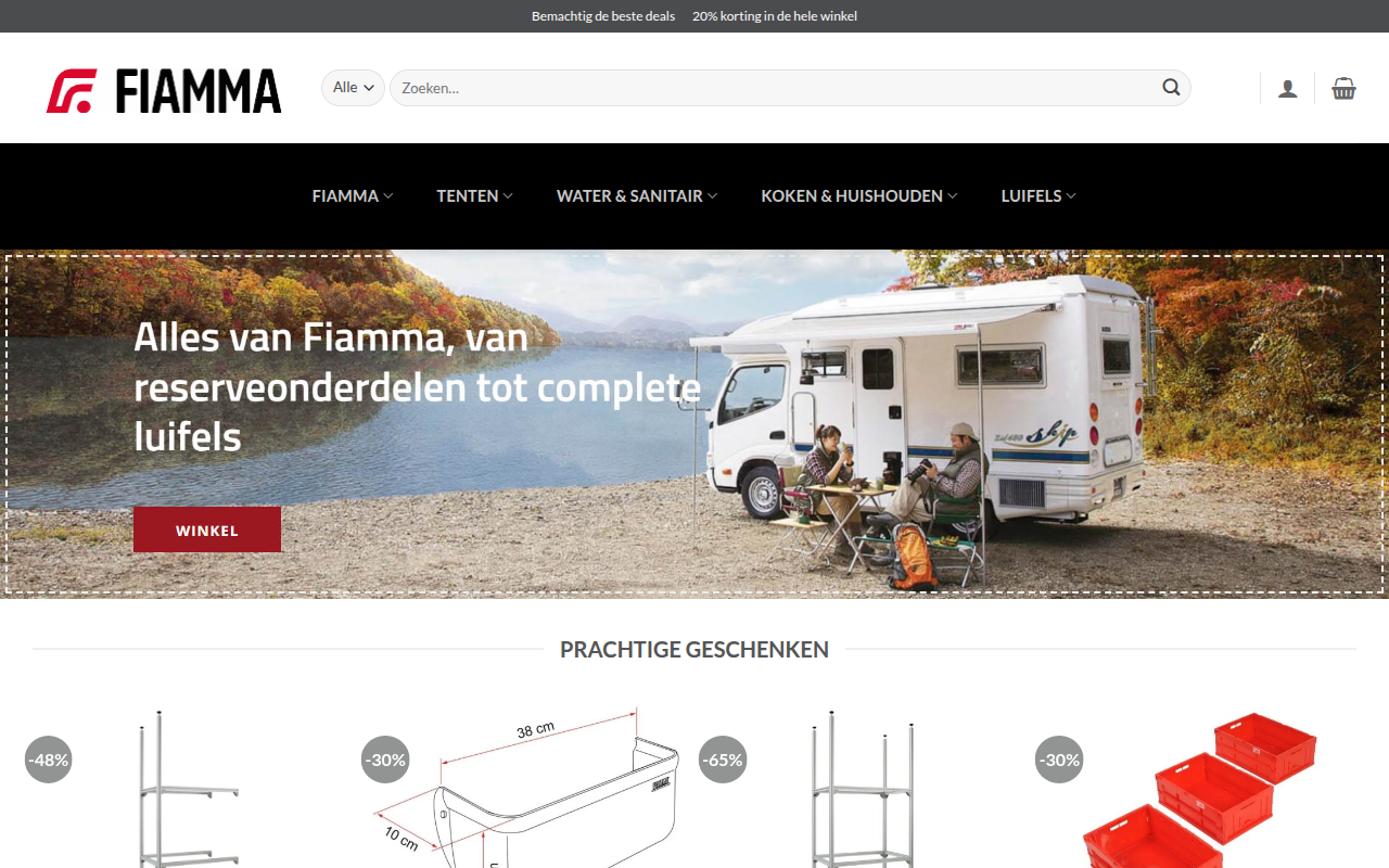 Screenshot van kamperfiamma.com