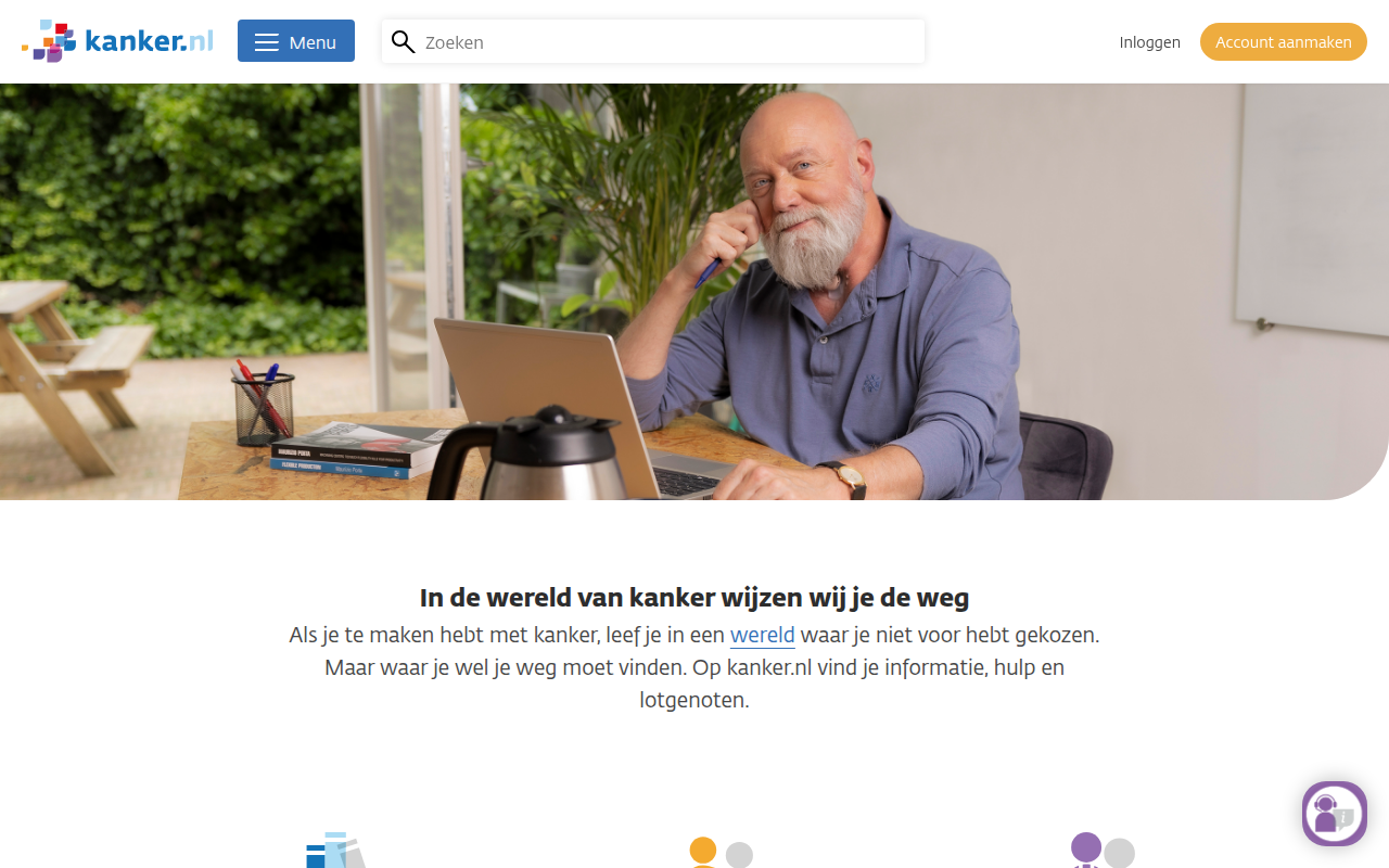Screenshot van kanker.nl