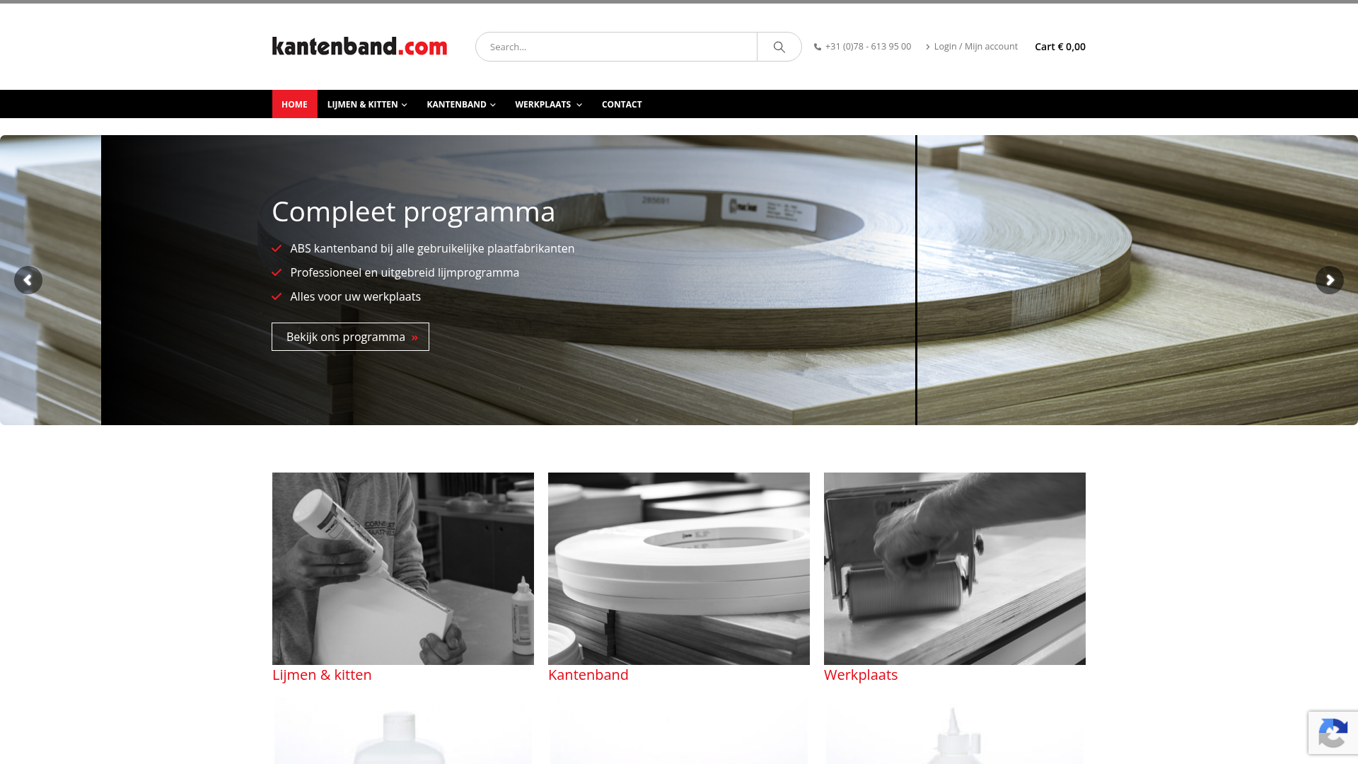 Screenshot van kantenband.com