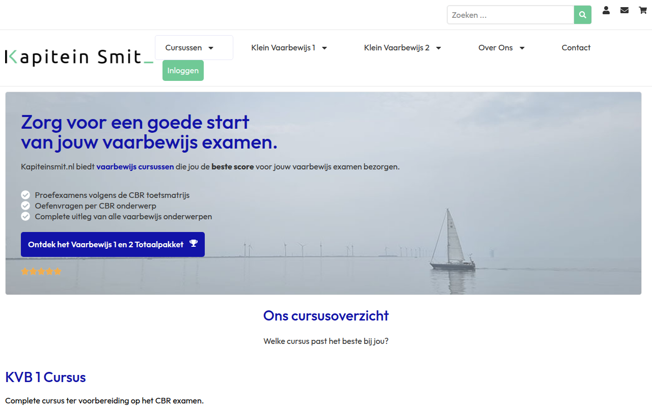 Screenshot van kapiteinsmit.nl