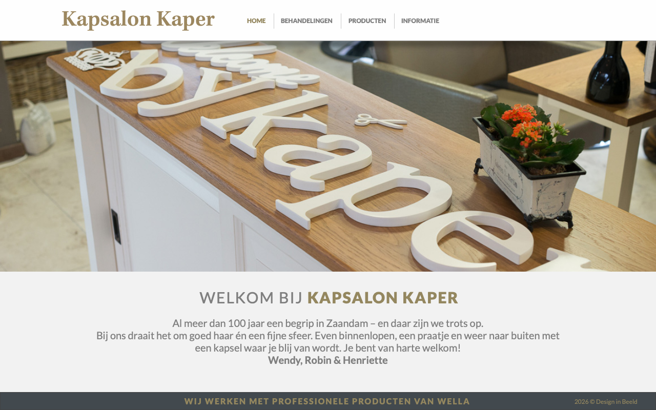 Screenshot van Kapsalon Kaper | HOME