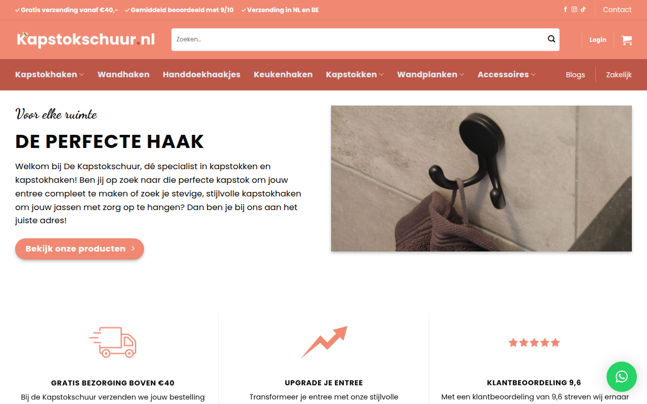Screenshot van kapstokschuur.nl