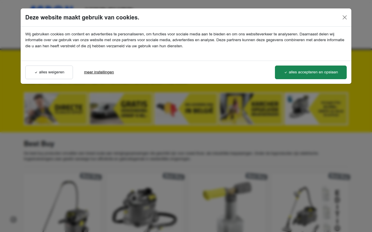 Screenshot van karcherwebshop-agron.nl