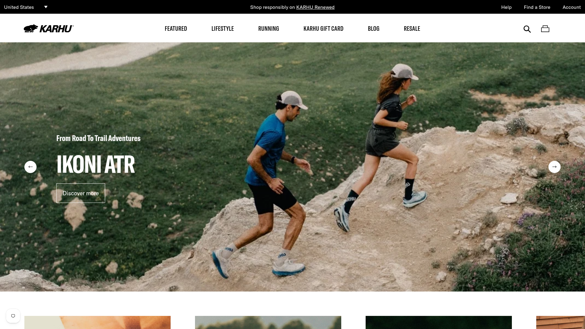 Screenshot van karhu.com