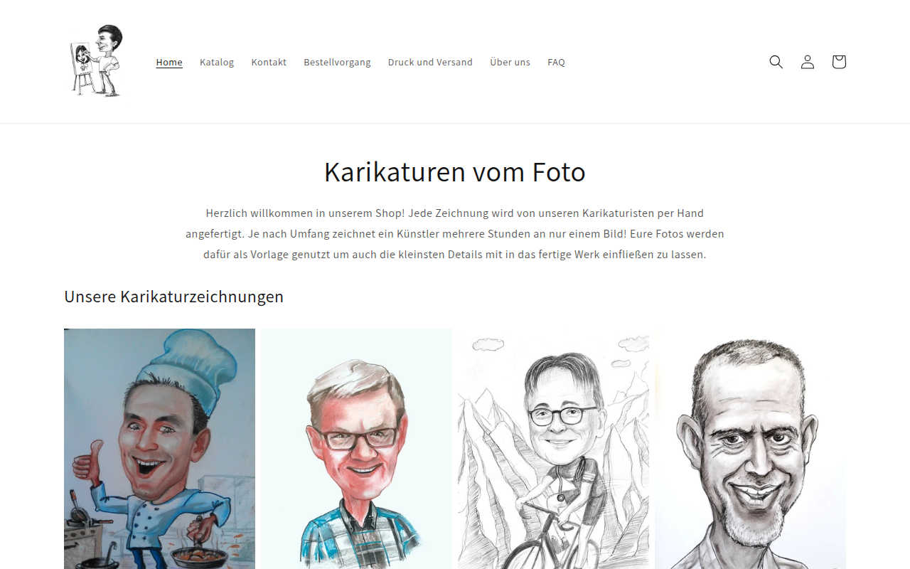 Screenshot van karikaturen.shop