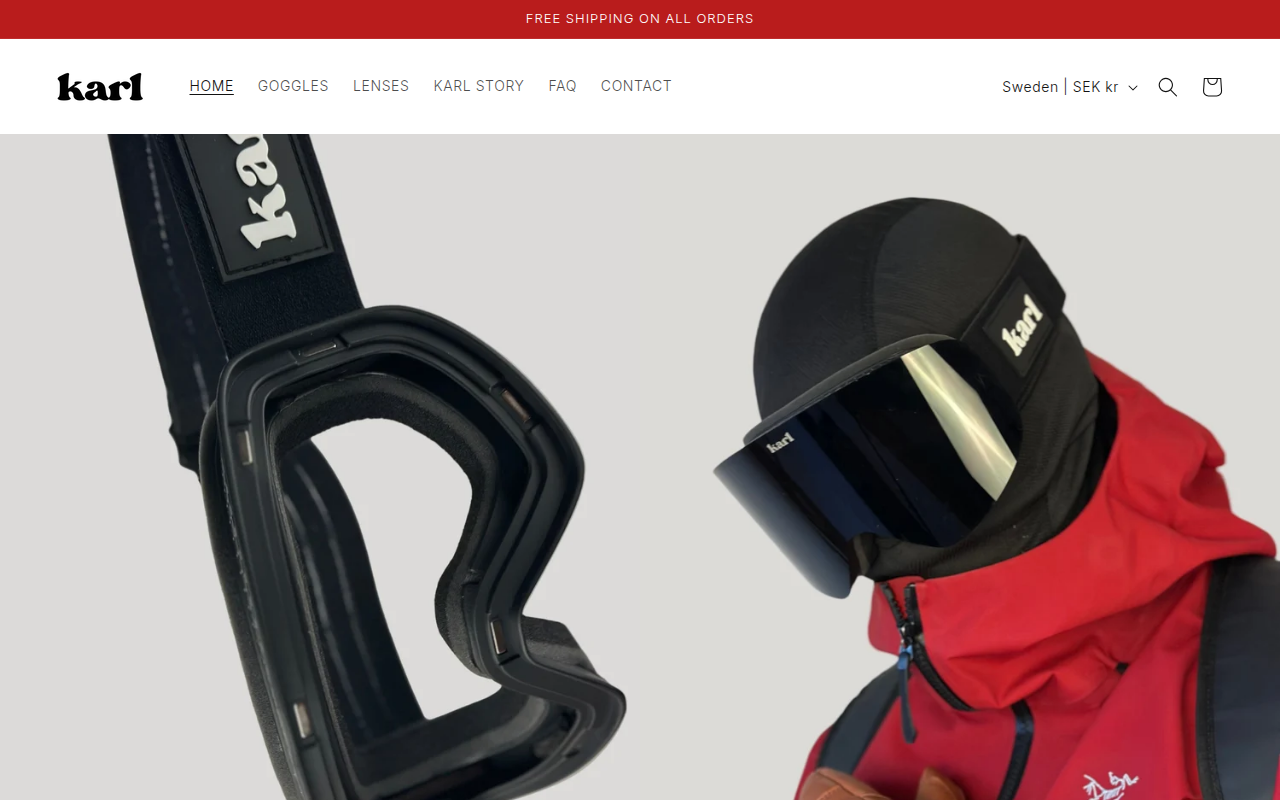 Screenshot van karlgoggles.com