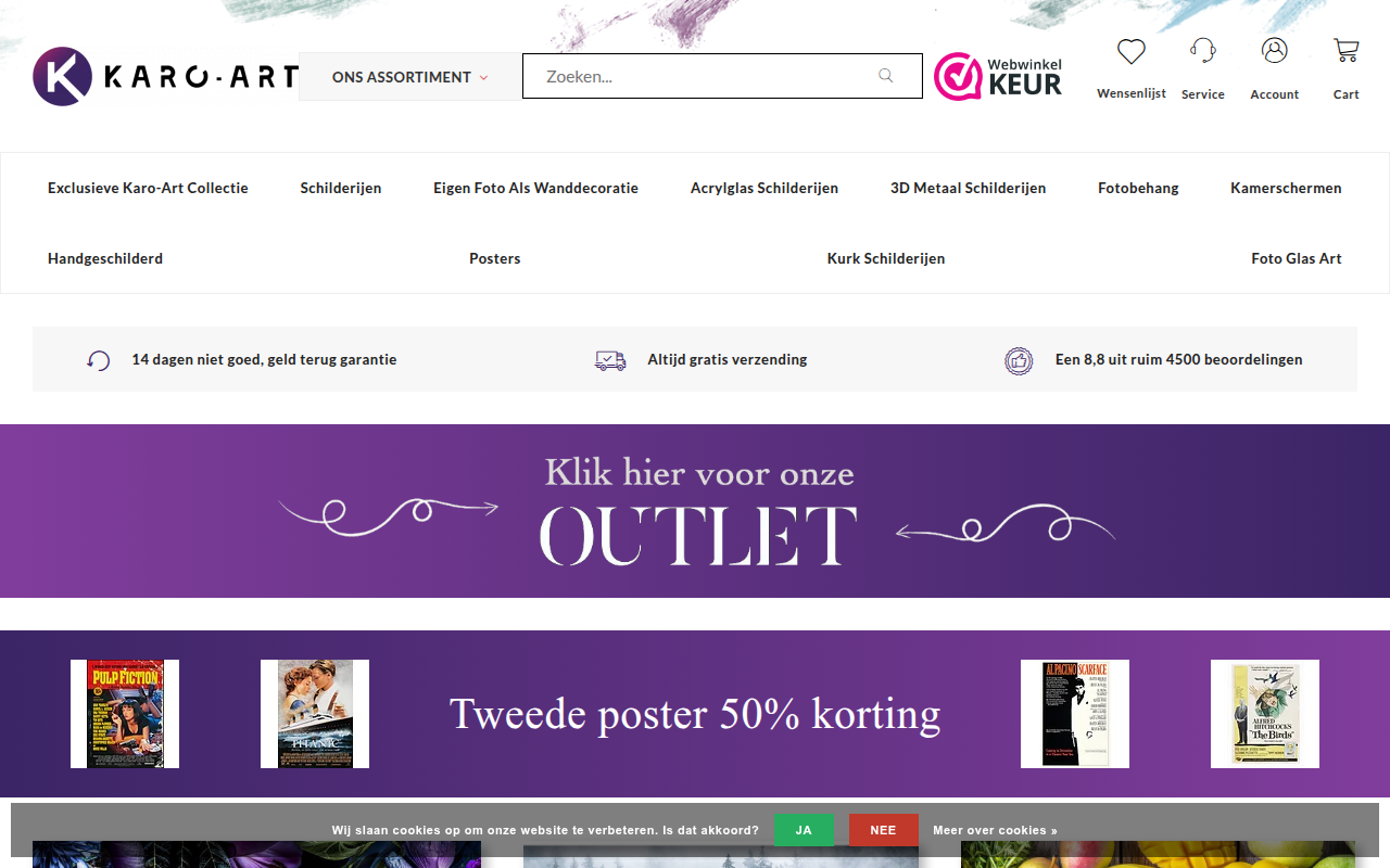 Screenshot van karo-art.nl