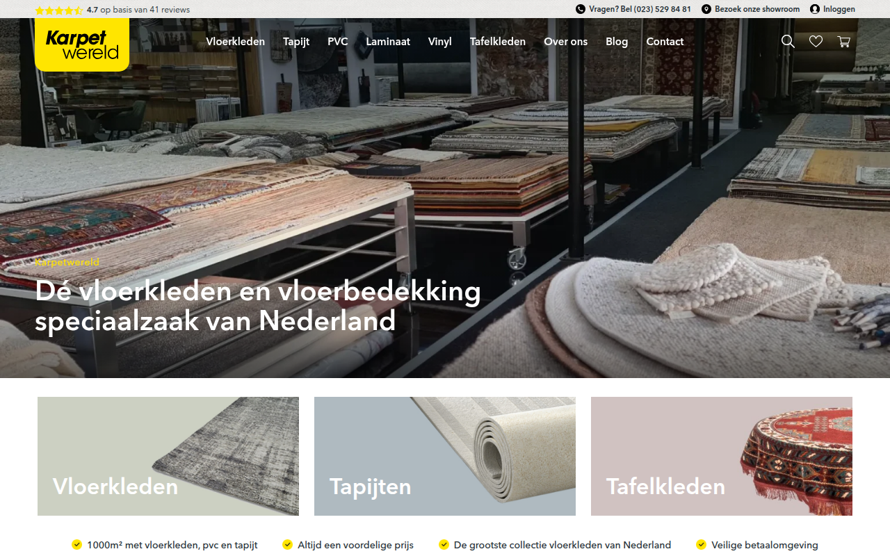 Screenshot van karpetwereld.nl