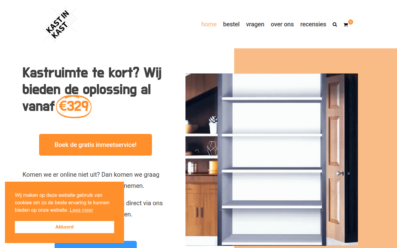 Screenshot van kastinkast.nl