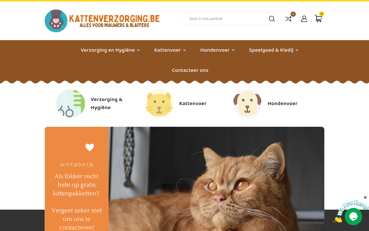 Screenshot van kattenverzorging.be