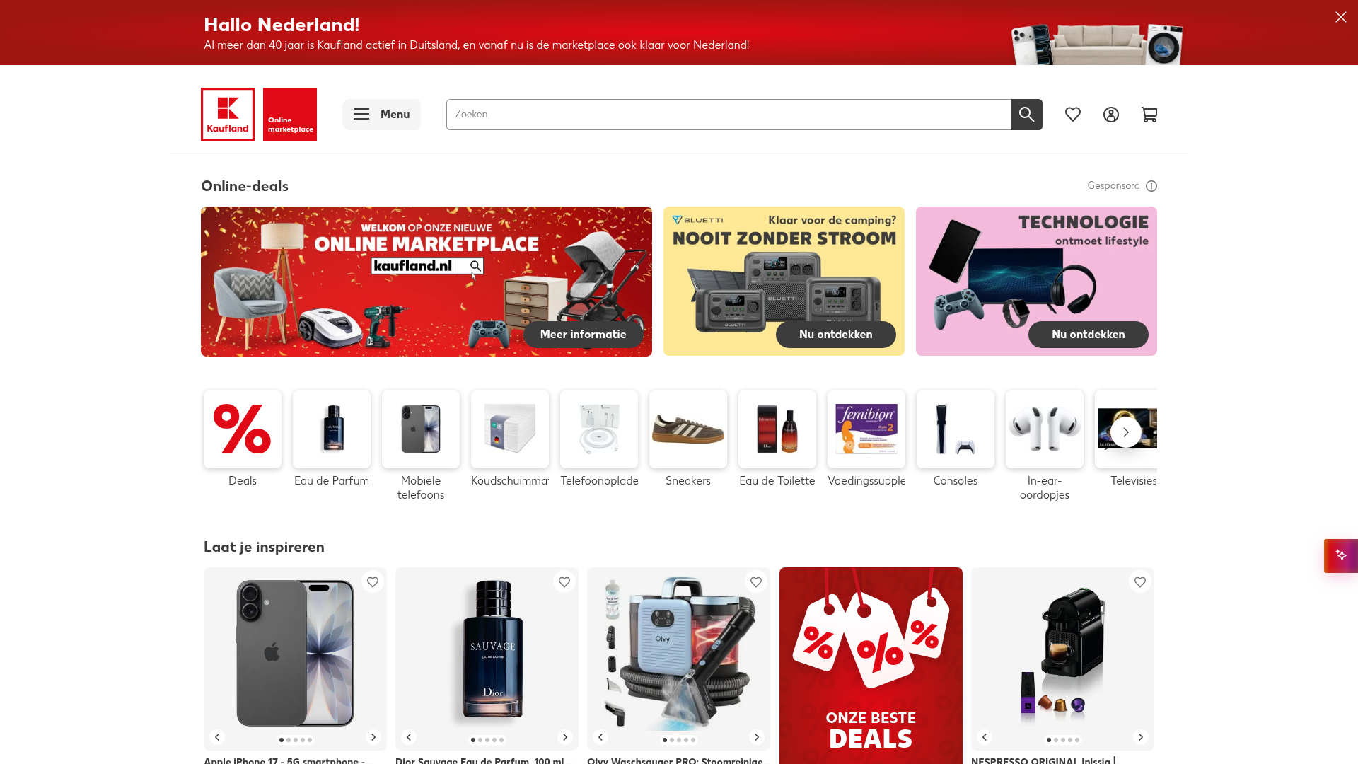 Screenshot van kaufland.nl