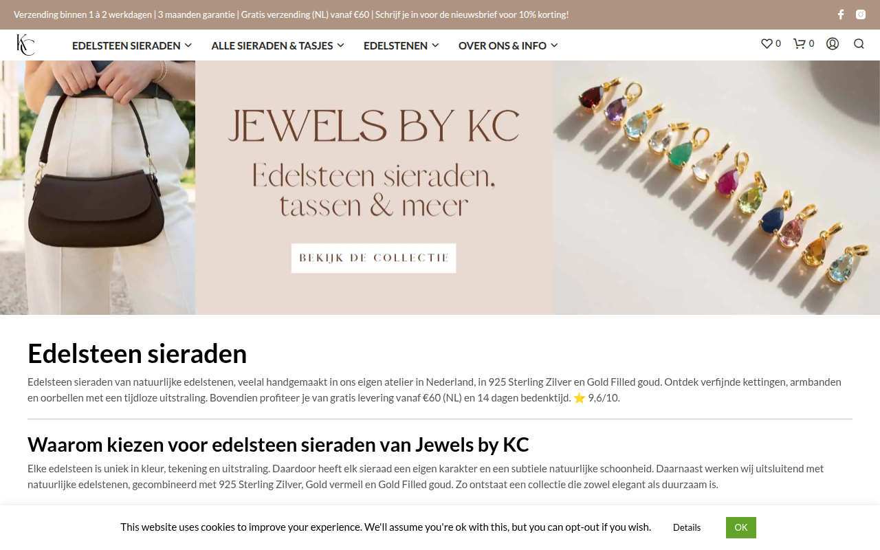 Screenshot van kcjewels.nl