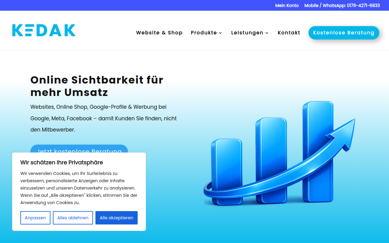 Screenshot van kedak.de