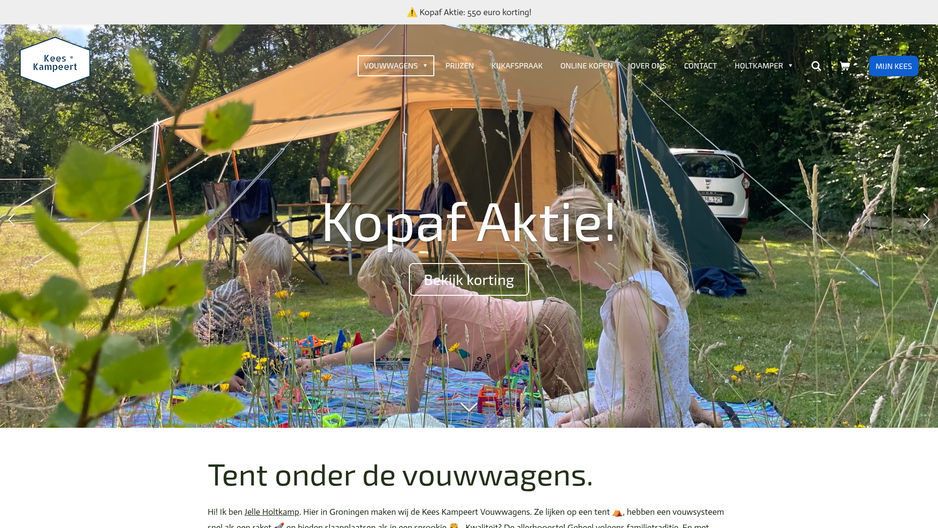 Screenshot van keeskampeert.nl