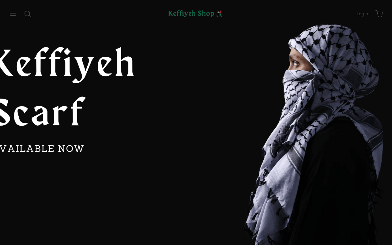 Screenshot van keffiyehshop.com