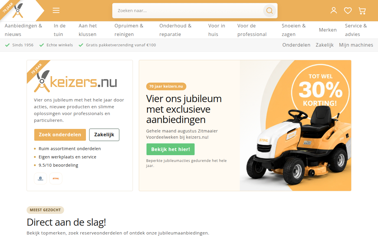 Screenshot van keizers.nu