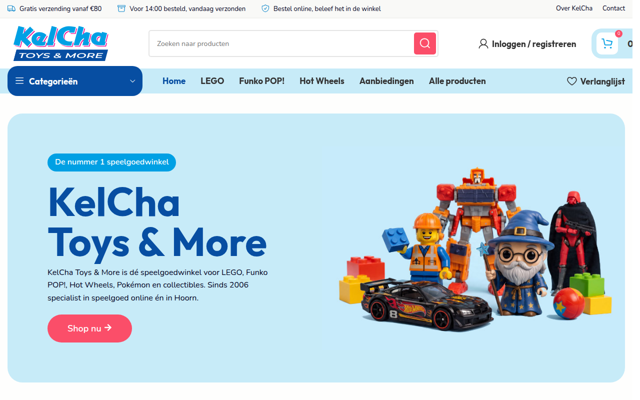 Screenshot van kelcha.nl
