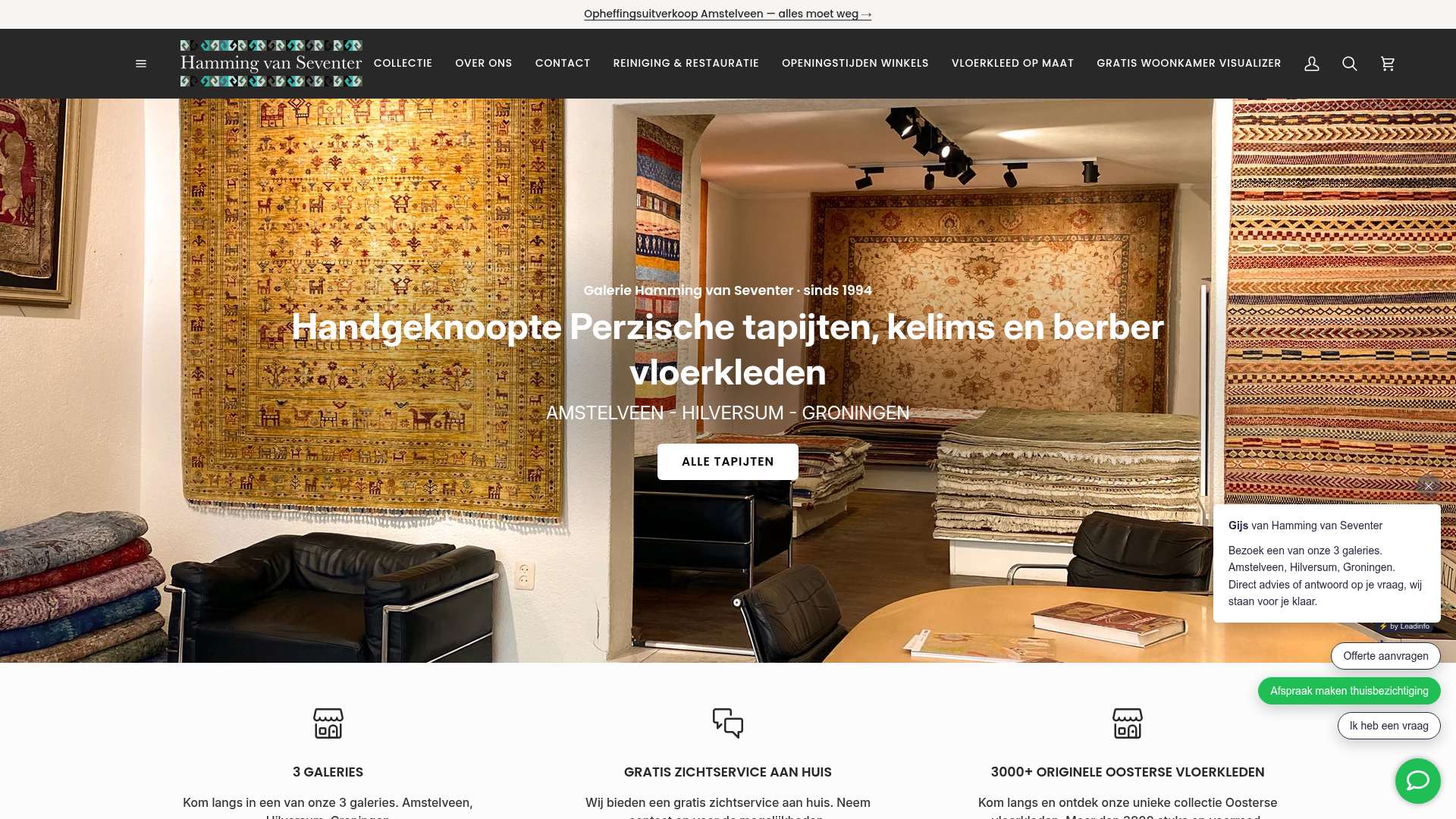 Screenshot van kelim.nl