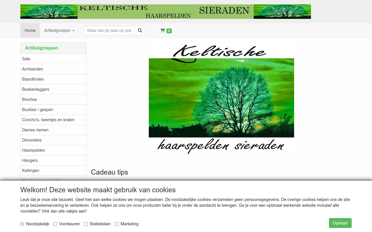 Screenshot van keltische-haarspelden-sieraden.nl